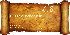 Lutter Bendegúz névjegykártya